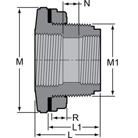 Tank Adapter, CPVC Old Style with Neoprene Gasket